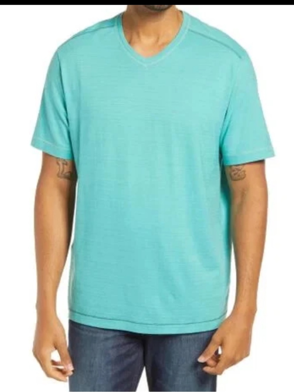 Tommy Bahama IslandZone Performance V-Neck Tee Blue Large NWT